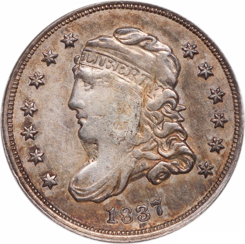 1837 Capped Bust Small Type Dime Front